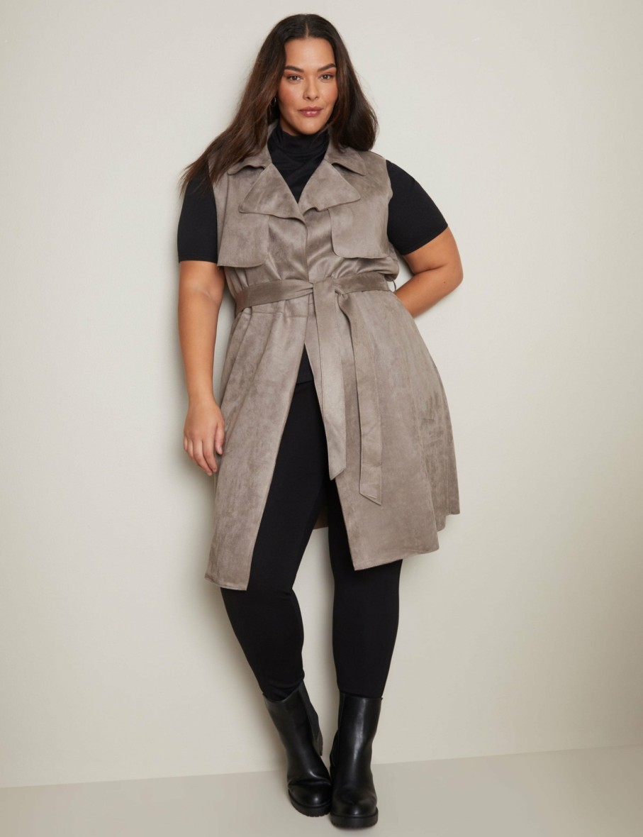 Women Autograph Coats | Autograph Woven Suedette Trench Coat