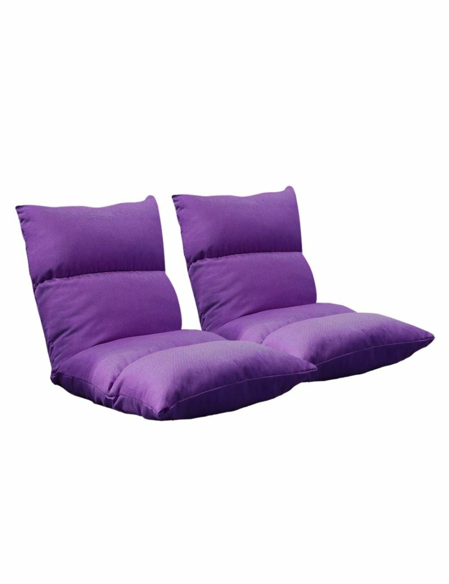 Home And Lifestyle Soga Recliners | Soga 2X Lounge Floor Recliner Adjustable Lazy Sofa Bed Folding Game Chair Purple