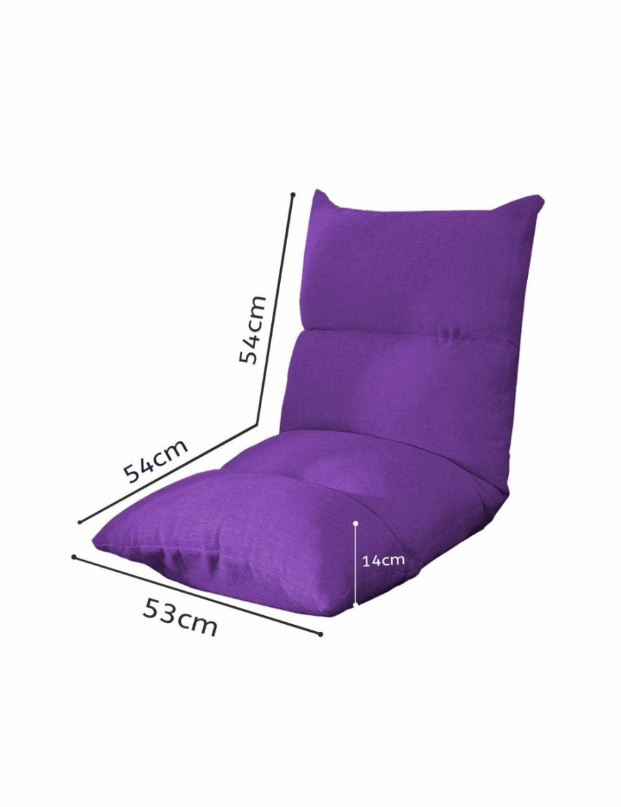 Home And Lifestyle Soga Recliners | Soga 2X Lounge Floor Recliner Adjustable Lazy Sofa Bed Folding Game Chair Purple