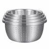 Home And Lifestyle Soga Kitchen & Laundry Fixtures | Soga Stainless Steel Nesting Basin Colander Perforated Kitchen Sink Washing Bowl Metal Basket Strainer Set Of 4