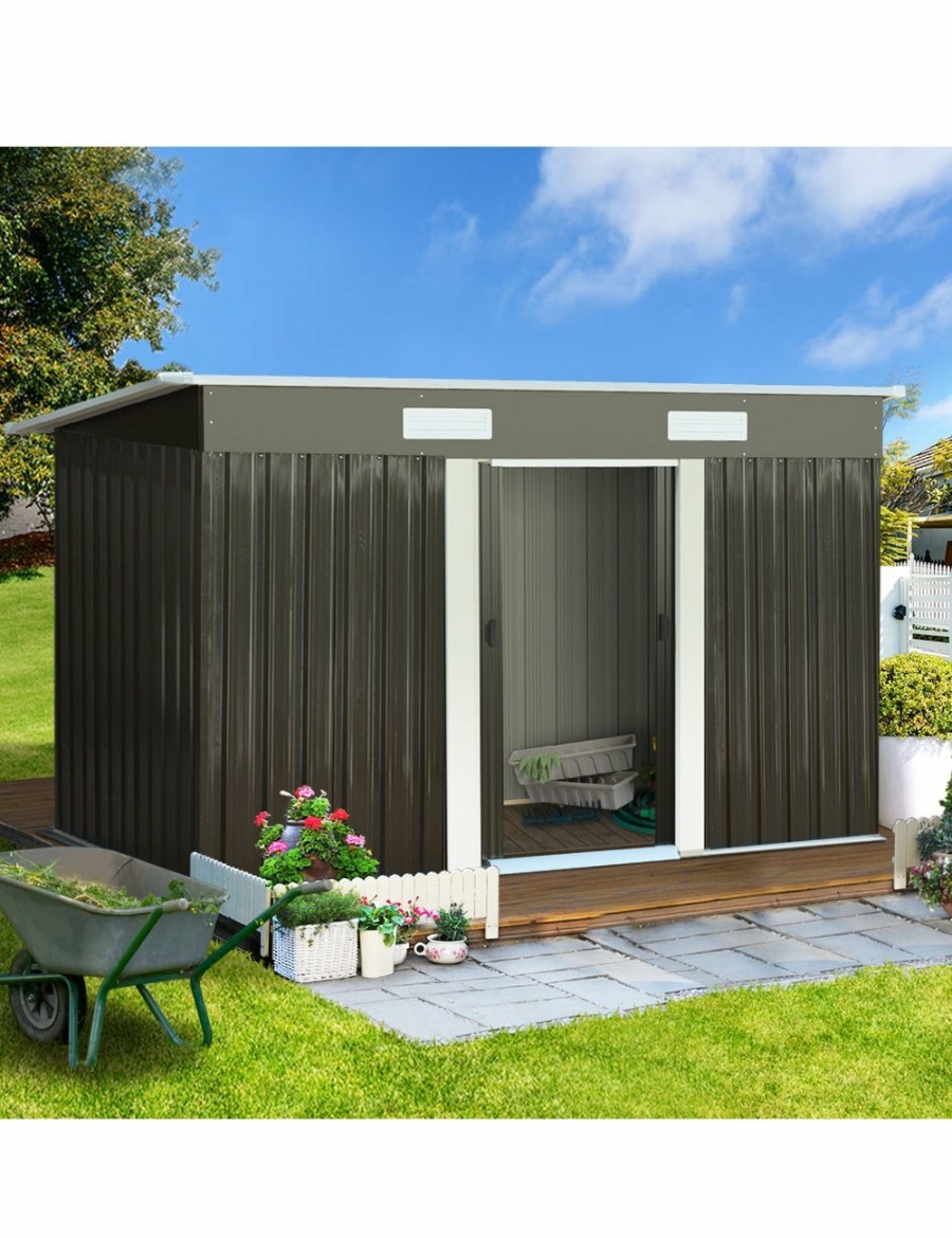 Outdoors Livsip | Livsip Garden Shed Outdoor Storage Sheds 2.38X1.31M Workshop Cabin Metal House