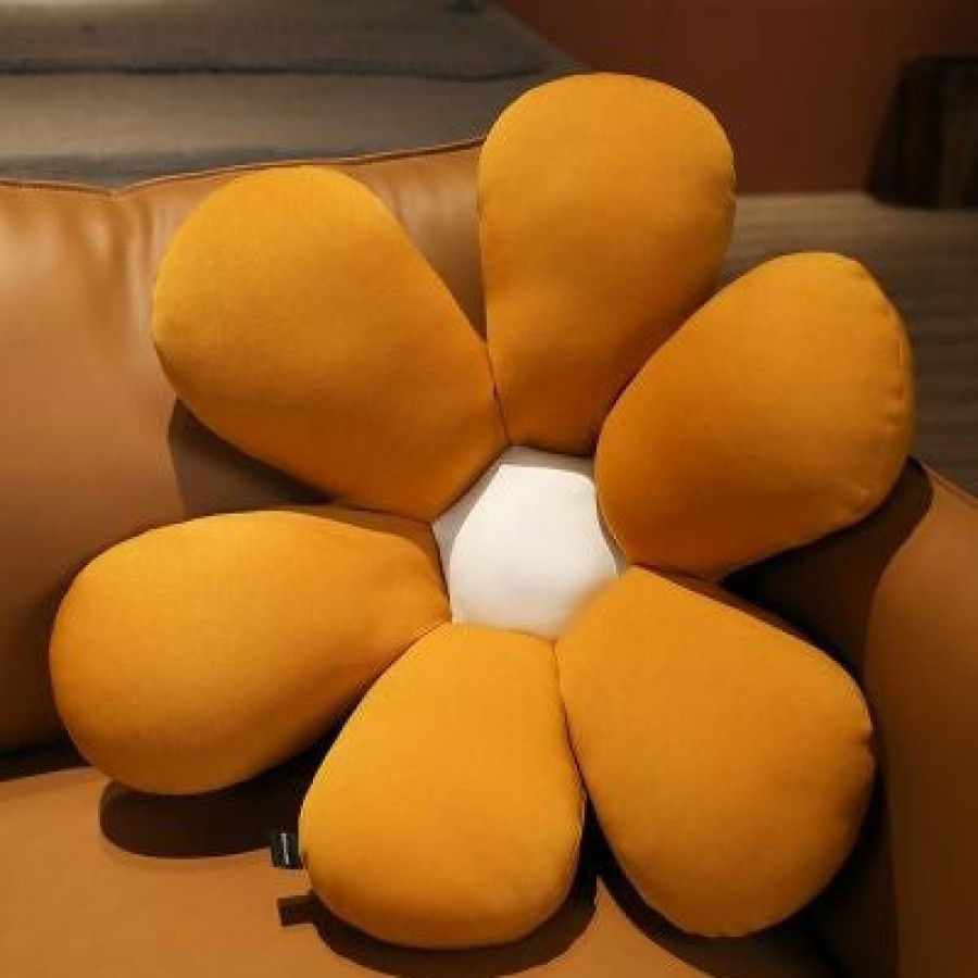 Home And Lifestyle Soga Cushions | Soga Coffee Daisy Flower Shape Cushion Soft Leaning Bedside Pad Floor Plush Pillow Home Decor