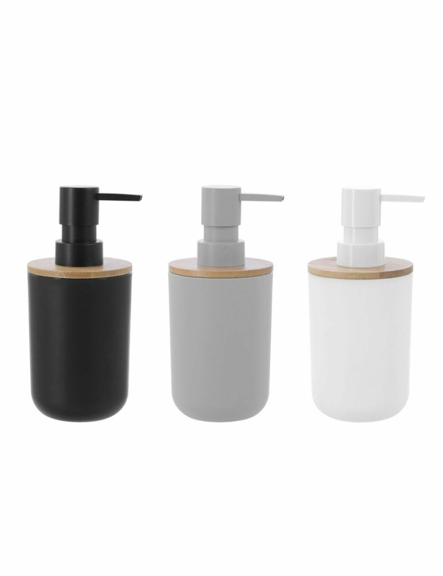 Home And Lifestyle BOX SWEDEN Bathroom Accessories | 3X Box Sweden Bano Soap Dispenser 330Ml Bamboo Top 7.5X16Cm Bpa Free Assorted