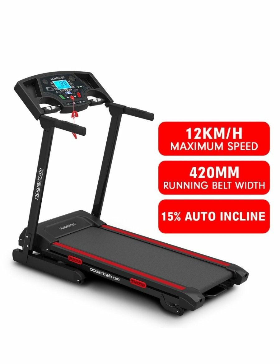 Sport & Fitness Powertrain Sports Treadmills | Powertrain K200 Electric Treadmill Folding Home Gym Running Machine