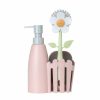 Home And Lifestyle VIGAR Bathroom Accessories | 4Pc Vigar Florganic Brush/Sink Caddy/Sponge Set W/ 340Ml Soap Dispenser Pink