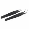 Beauty HOD Health & Home | Nail Art Kits Sets 2Pcs Gel Rhinestones Nipper Picking Tool Black Tweezers- Black