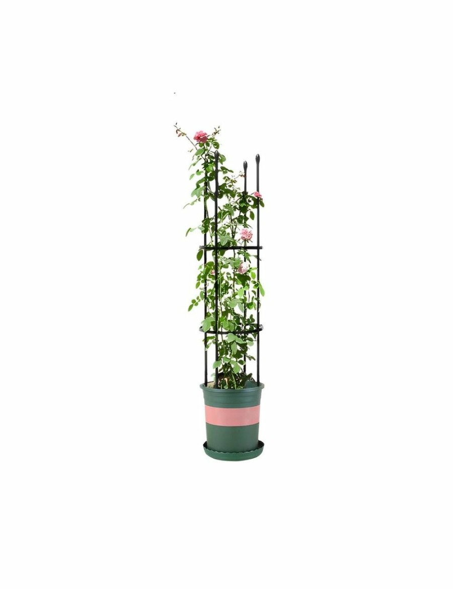 Outdoors Soga Garden Decor | Soga 103Cm 4-Bar Plant Frame Stand Trellis Vegetable Flower Herbs Outdoor Vine Support Garden Rack With Rings