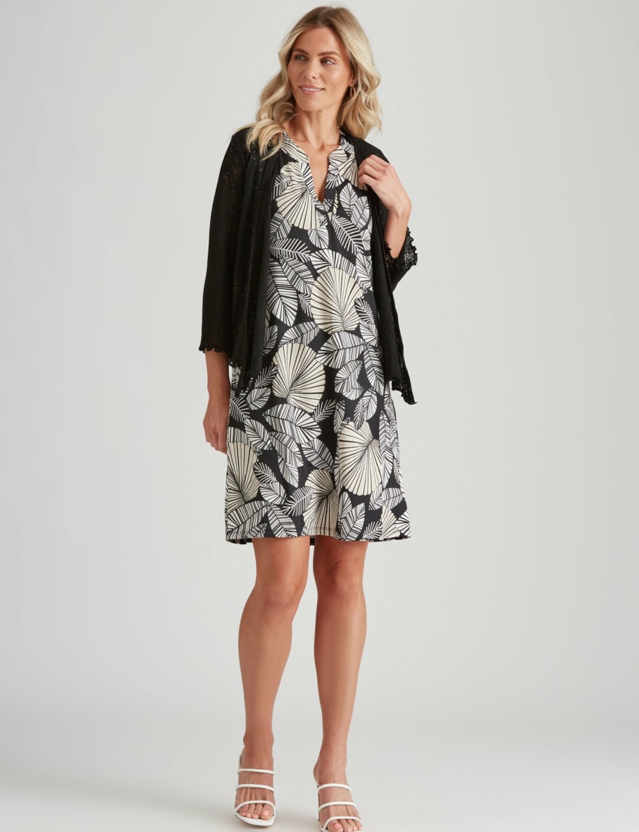 Women Millers Kaftans | Millers 3/4 Sleeve Slub Knit Cover Up Top