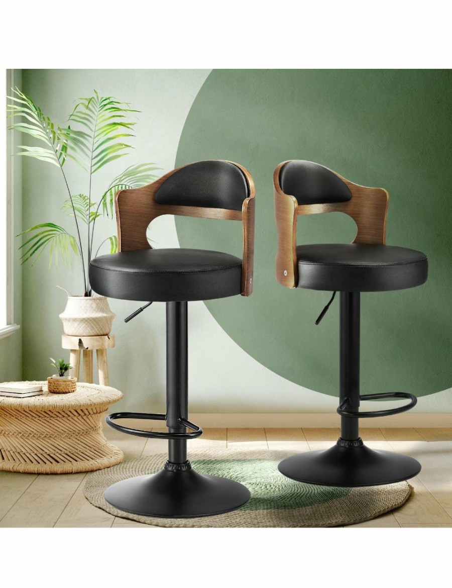 Home And Lifestyle Oikiture Bar Stools | Oikiture Bar Stools Kitchen Swivel Barstool Chair Gas Lift Metal Leather 2