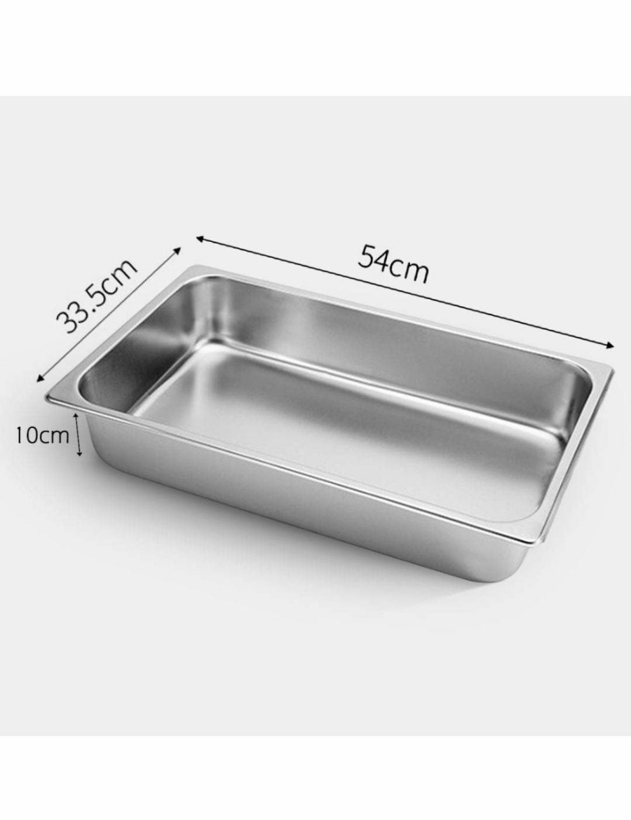 Home And Lifestyle Soga Cookware | Soga Ss Gastronorm Pan 1/1 10Cm Deep Tray 2Pack