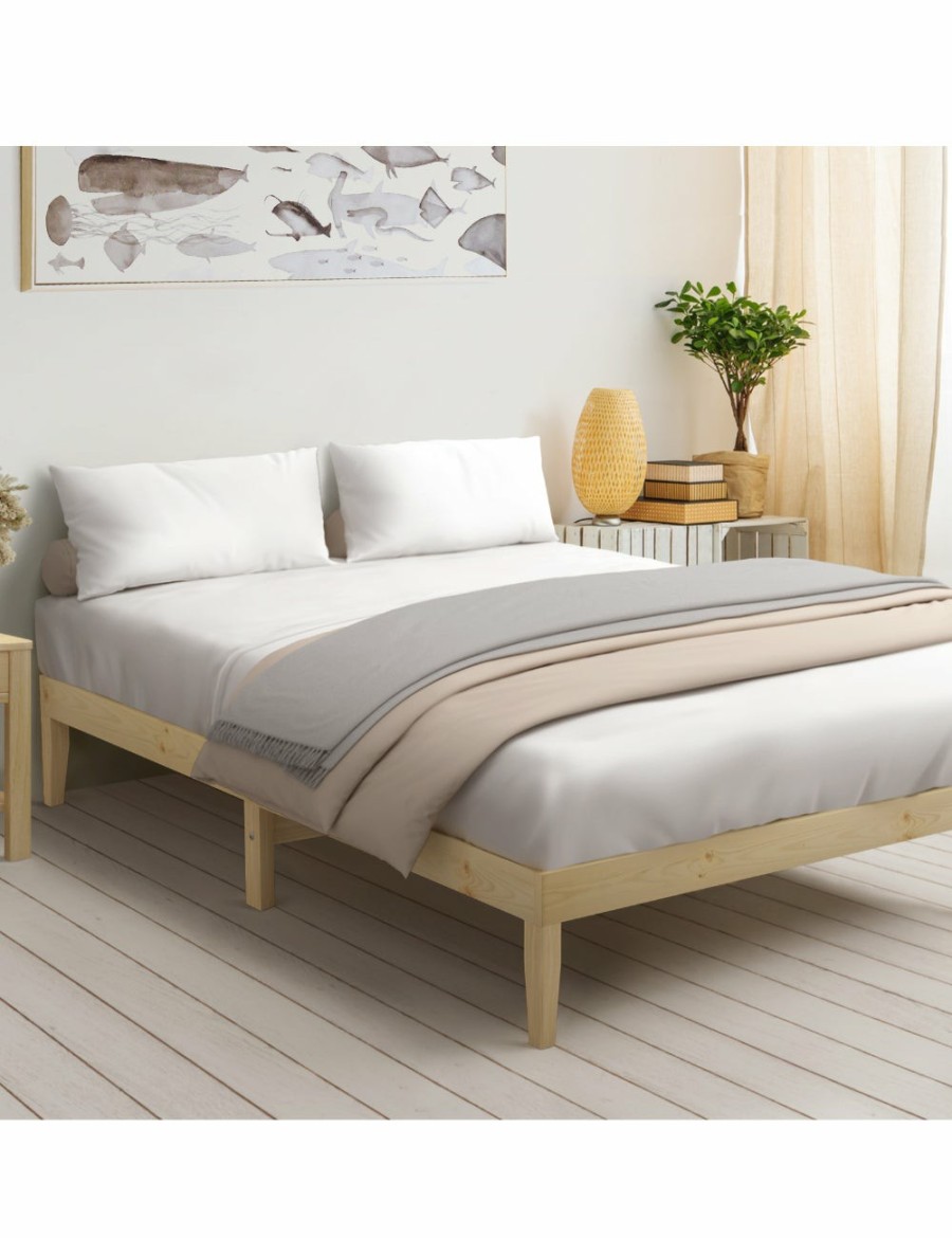 Home And Lifestyle Oikiture Beds | Oikiture Bed Frame Double Size Wooden Timber Mattress Base Platform Furniture