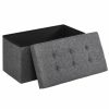 Home And Lifestyle SONGMICS Ottomans & Footstools | Songmics 76Cm Folding Storage Ottoman Bench Foot Rest Stool Dark Gray