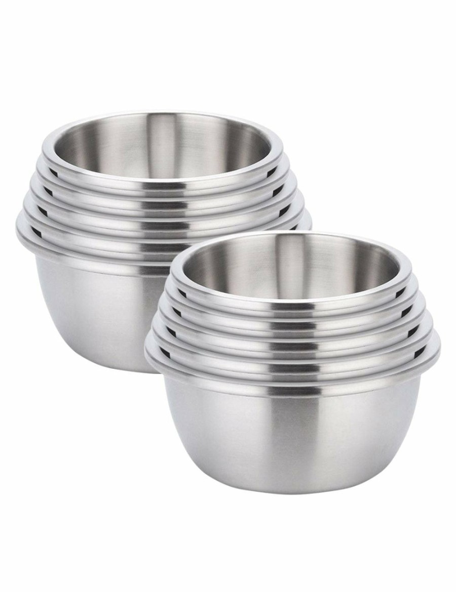 Home And Lifestyle Soga Storage & Organization | Soga 2X 5Pcs Deepen Matte Stainless Steel Stackable Baking Washing Mixing Bowls Set Food Storage Basin