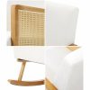 Home And Lifestyle Oikiture Armchairs & Sofas | Oikiture Rocking Chair Nursing Armchair Linen Accent Chairs Pe Rattan Beige