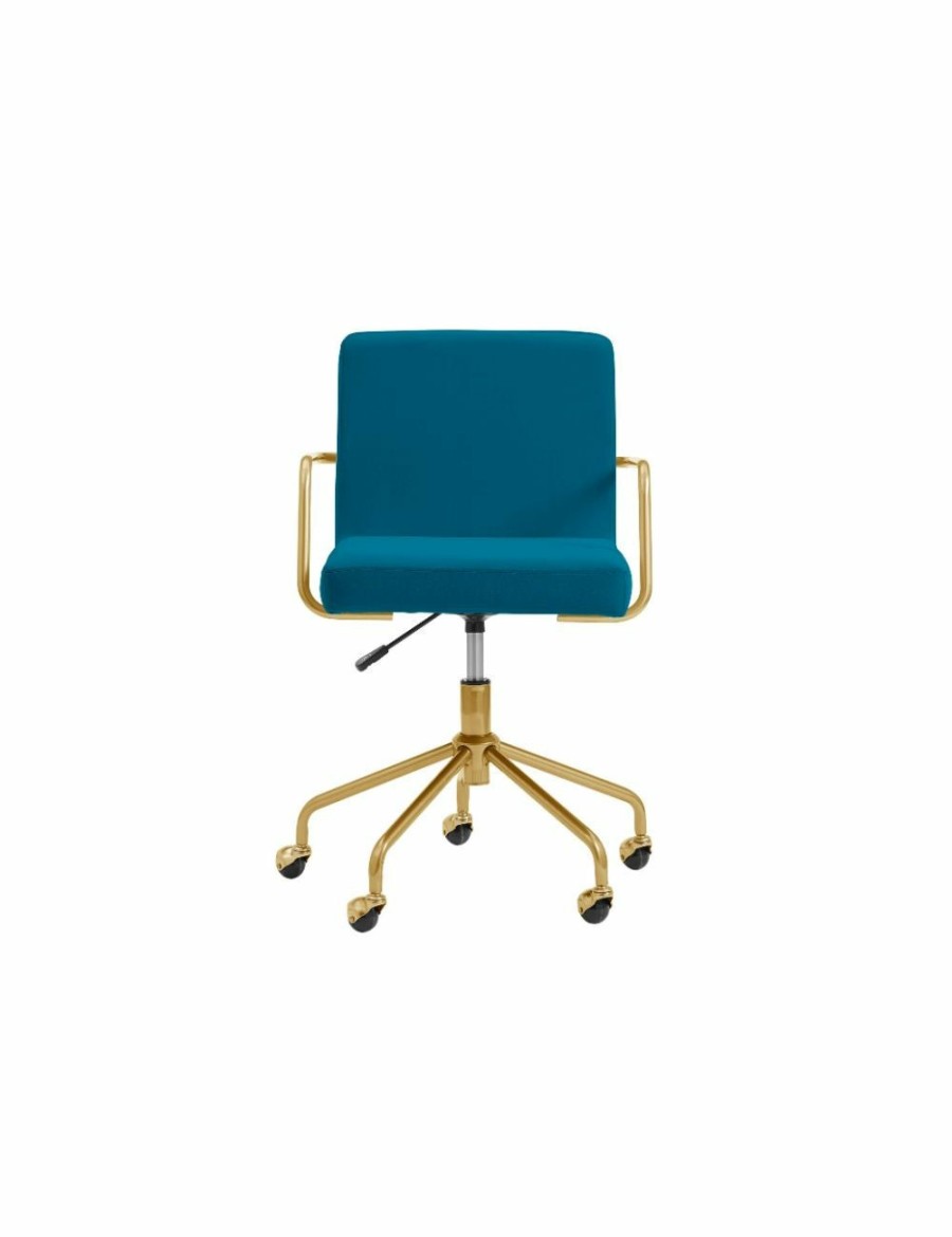 Home And Lifestyle NNEKGE Office Chairs | Nnekge Del Mar Velvet Office Chair (Teal)