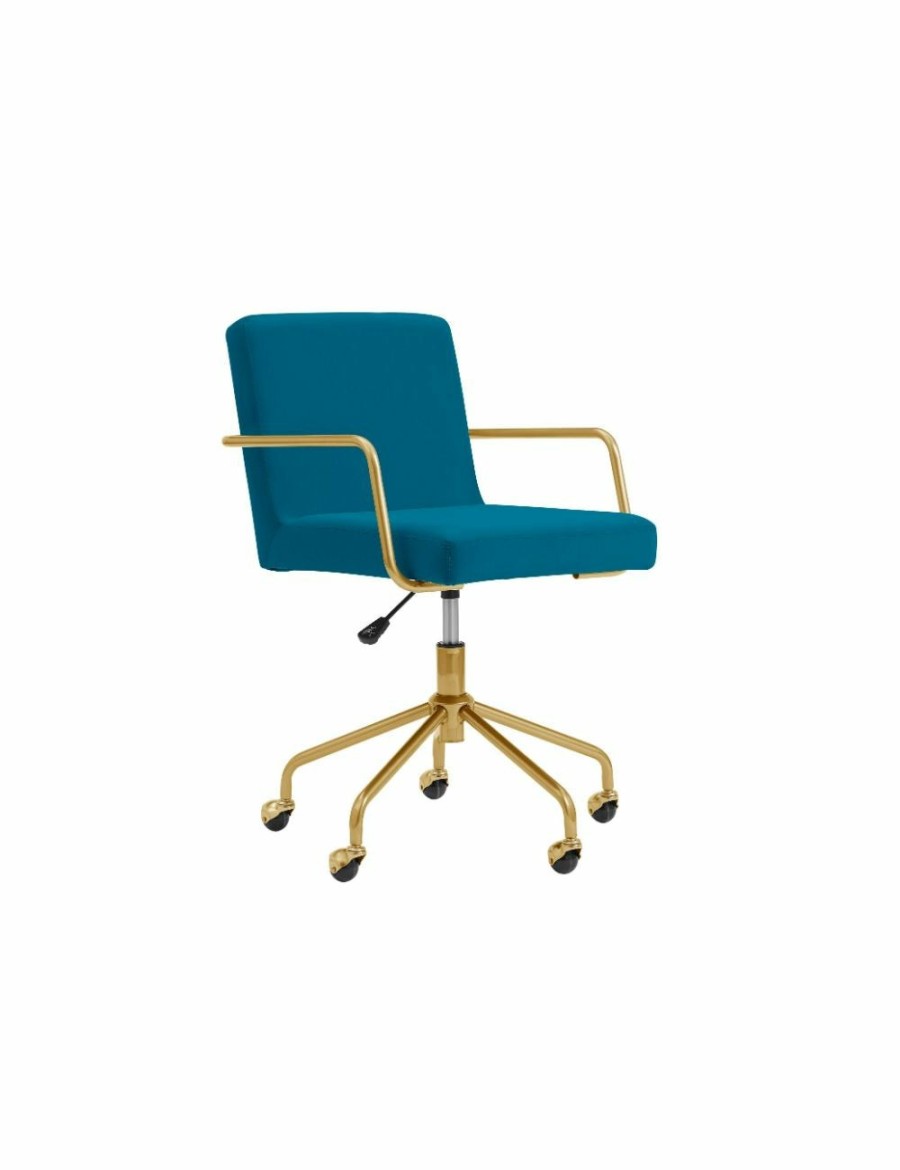 Home And Lifestyle NNEKGE Office Chairs | Nnekge Del Mar Velvet Office Chair (Teal)