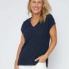 Women Millers Short Sleeve Tops | Millers Extended Sleeve Textured V-Neck