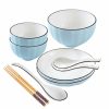 Home And Lifestyle Soga Dinnerware | Soga Blue Japanese Style Ceramic Dinnerware Crockery Soup Bowl Plate Server Kitchen Home Decor Set Of 7