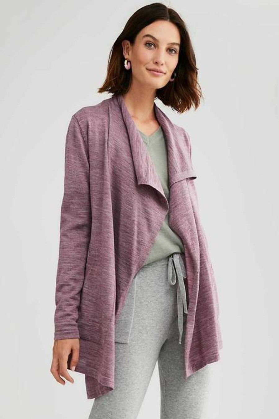 Women EziBuy Merino & Lambswool | Capture Merino Waterfall Cardigan