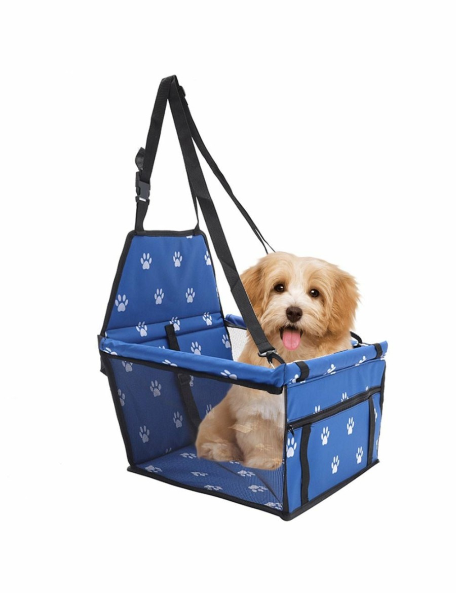 Home And Lifestyle Soga Pet Accessories | Soga Waterproof Pet Booster Car Seat Breathable Mesh Safety Travel Portable Dog Carrier Bag Blue