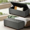 Home And Lifestyle Oikiture Ottomans & Footstools | Oikiture Storage Ottoman Blanket Box Faux Linen Chest Toy Foot Stool Large