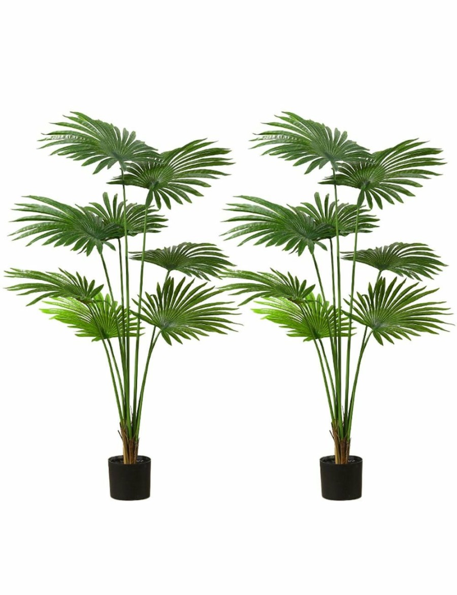 Home And Lifestyle Soga Artifical Plants | Soga 2X 150Cm Artificial Natural Green Fan Palm Tree Fake Tropical Indoor Plant Home Office Decor