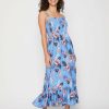 Women Millers Midi Dresses | Millers Knee Length Printed Rayon Dress With Bust Shirring