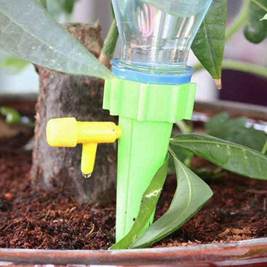 Outdoors HOD Health & Home | Water Features & Fountains 4 Or 8-Pack Automatic Garden Cone Plant Watering Spike Drip Irrigation - Four