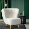 Home And Lifestyle Oikiture Armchairs & Sofas | Oikiture Armchair Lounge Accent Chair Armchairs Couches Sofa Bedroom Wood White