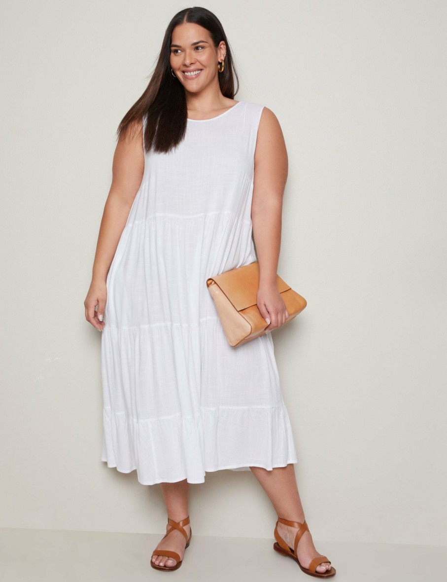 Women Autograph Sleeveless Dresses | Autograph Sleeveless Tiered Midi Summer Dress