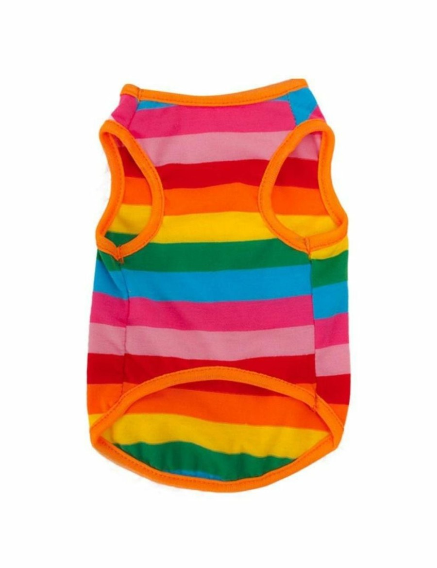 Home And Lifestyle HOD Health & Home Pet Costumes | Rainbow Summer Stripes Dog Tank Top Pet Clothing