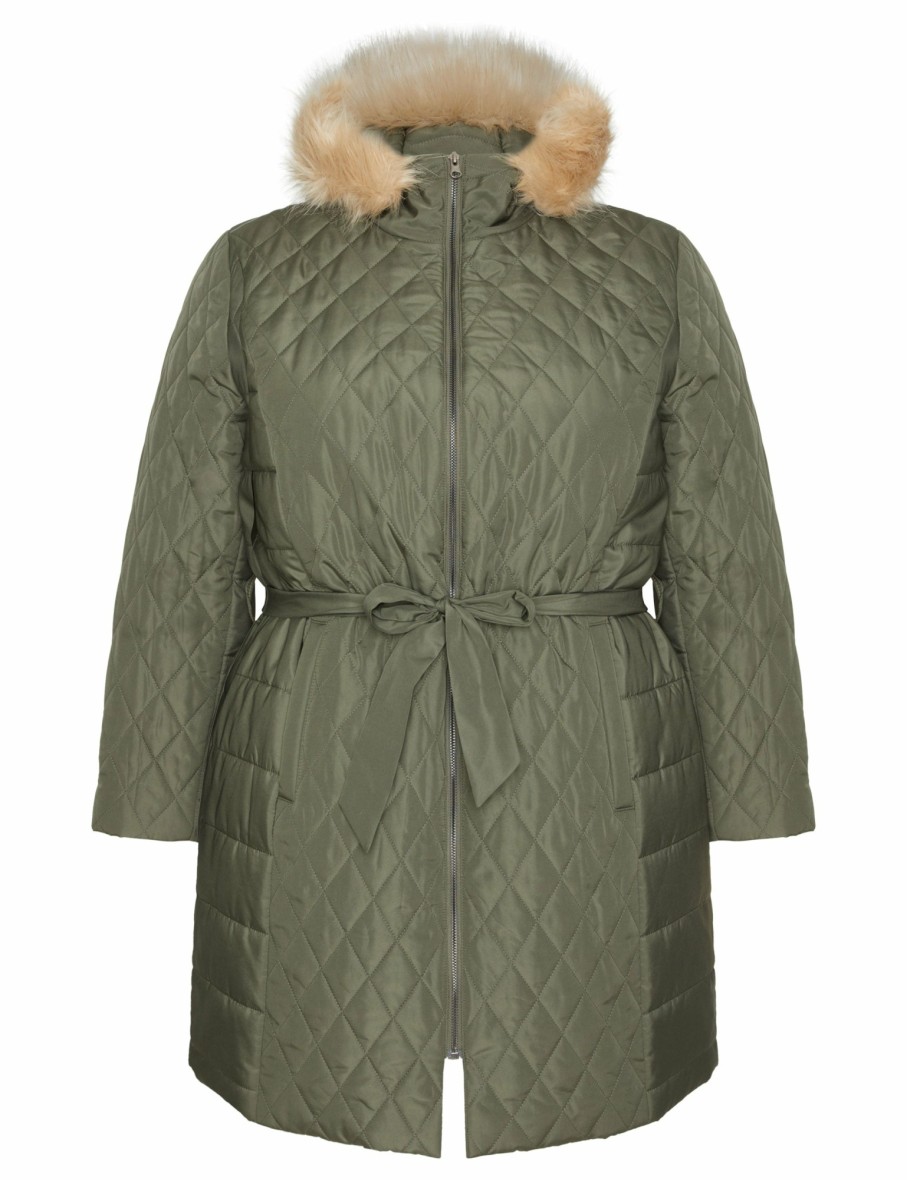 Women Autograph Coats | Autograph Woven Longline Belted Puffer Coat