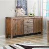 Home And Lifestyle Melbournians Furniture Storage | Buffet Sideboard In Chocolate Colour - Solid Acacia Wooden Frame Storage Cabinet With Drawers