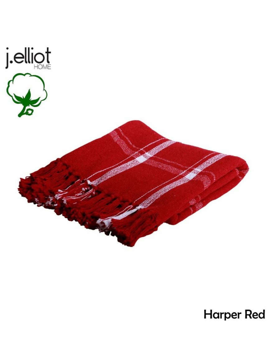 Home And Lifestyle J Elliot Home Blankets | Harper Throw Rug Red By J Elliot Home