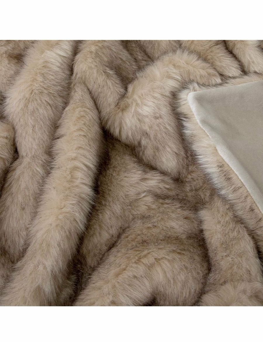 Home And Lifestyle Manchester House Blankets | J Elliot Home Brown Fox Luxury Faux Fur Throw 130 X 160Cm