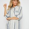 Women Millers 3/4 Sleeve Tops | Millers Long Roll To 3/4 Sleeve Stripe Shirt