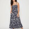 Women Millers Midi Dresses | Millers Knee Length Printed Rayon Dress With Bust Shirring