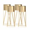 Home And Lifestyle Soga Napery | Soga 4X 50Cm Gold Metal Plant Stand With Gold Flower Pot Holder Corner Shelving Rack Indoor Display