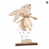 Home And Lifestyle HOD Health & Home Statues & Ornaments | Wooden Easter Bunnies Rabbit Easter Decorations Desktop Ornaments- B