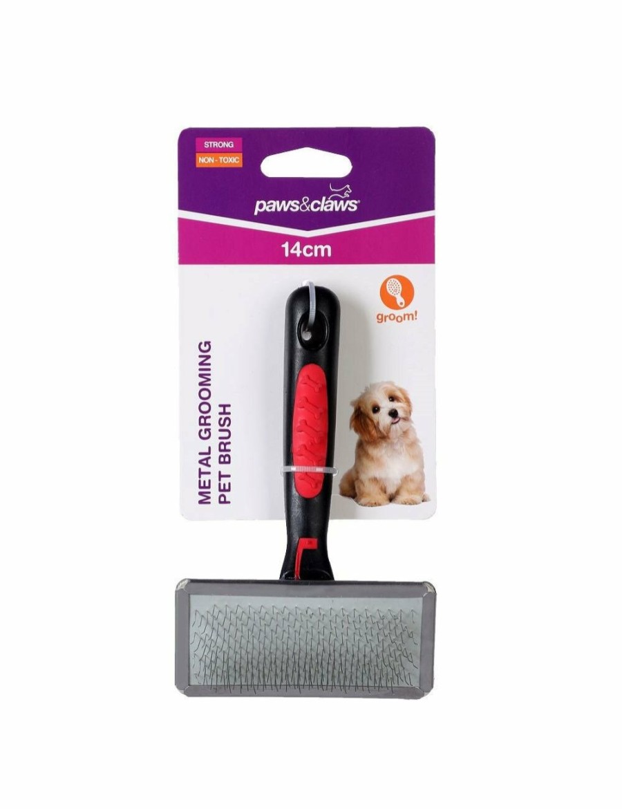 Home And Lifestyle KG Electronics Pet Grooming | Paws And Claws 14Cm Metal Grooming Pet Brush