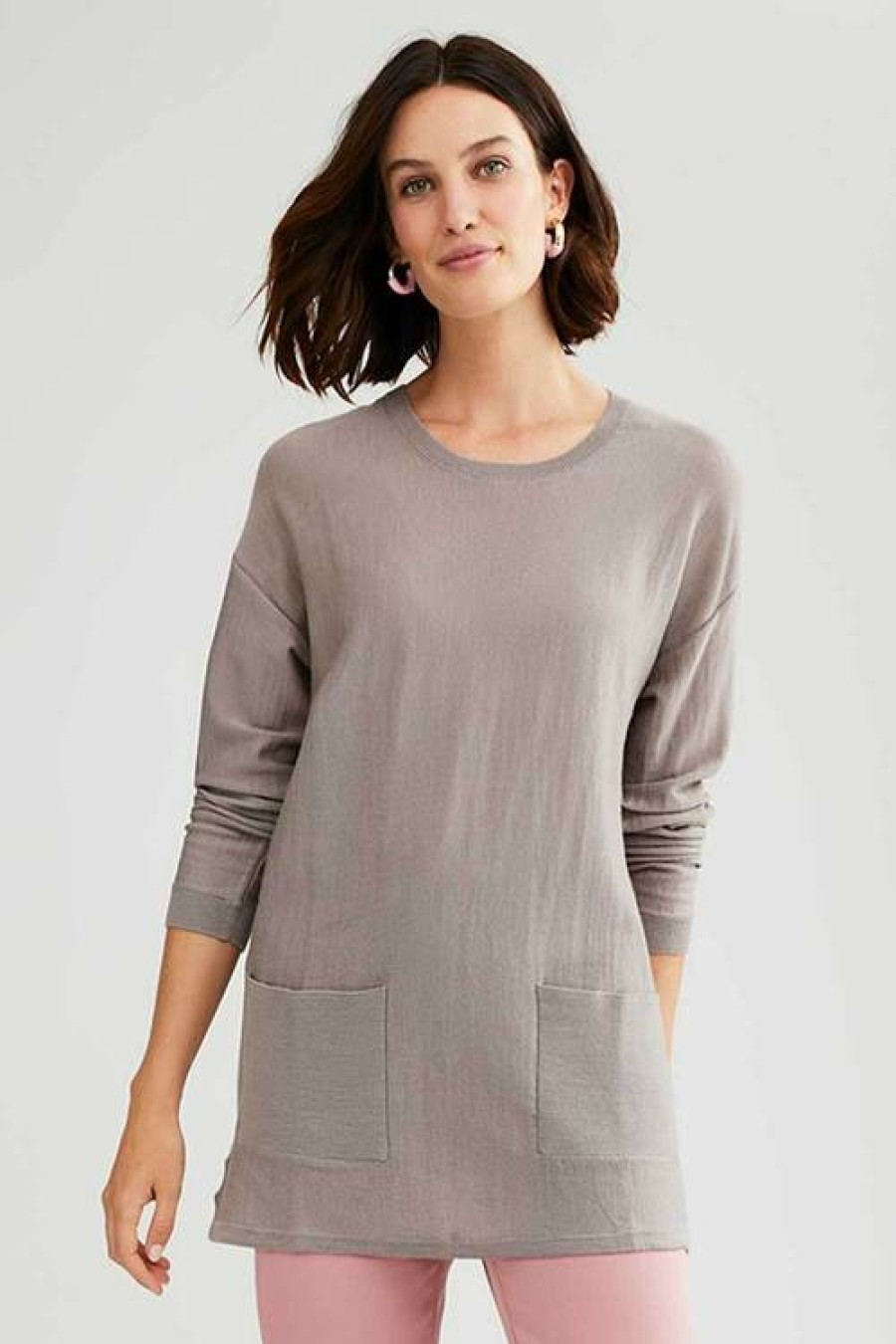 Women EziBuy Merino & Lambswool | Capture Merino Boxy Pocket Sweater