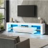 Home And Lifestyle Oikiture Entertainment Units | Oikiture Tv Cabinet Entertainment Unit Stand Led Rgb Gloss Furniture White 180Cm