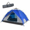 Outdoors Costway | Costway 2 In 1 Pop Up Tent Instant Up 4 Person Sun Shade Shelter Beach Canopy Double Door Family Outdoor Hiking