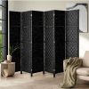 Home And Lifestyle Oikiture Room Dividers | Oikiture 6 Panel Room Divider Screen Privacy Dividers Woven Wood Folding Black