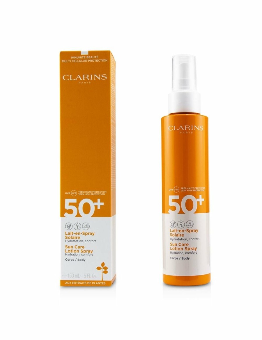 Beauty Clarins Hand And Body Moisturisers | Clarins Sun Care Body Lotion Spray Spf 50 150Ml/5Oz