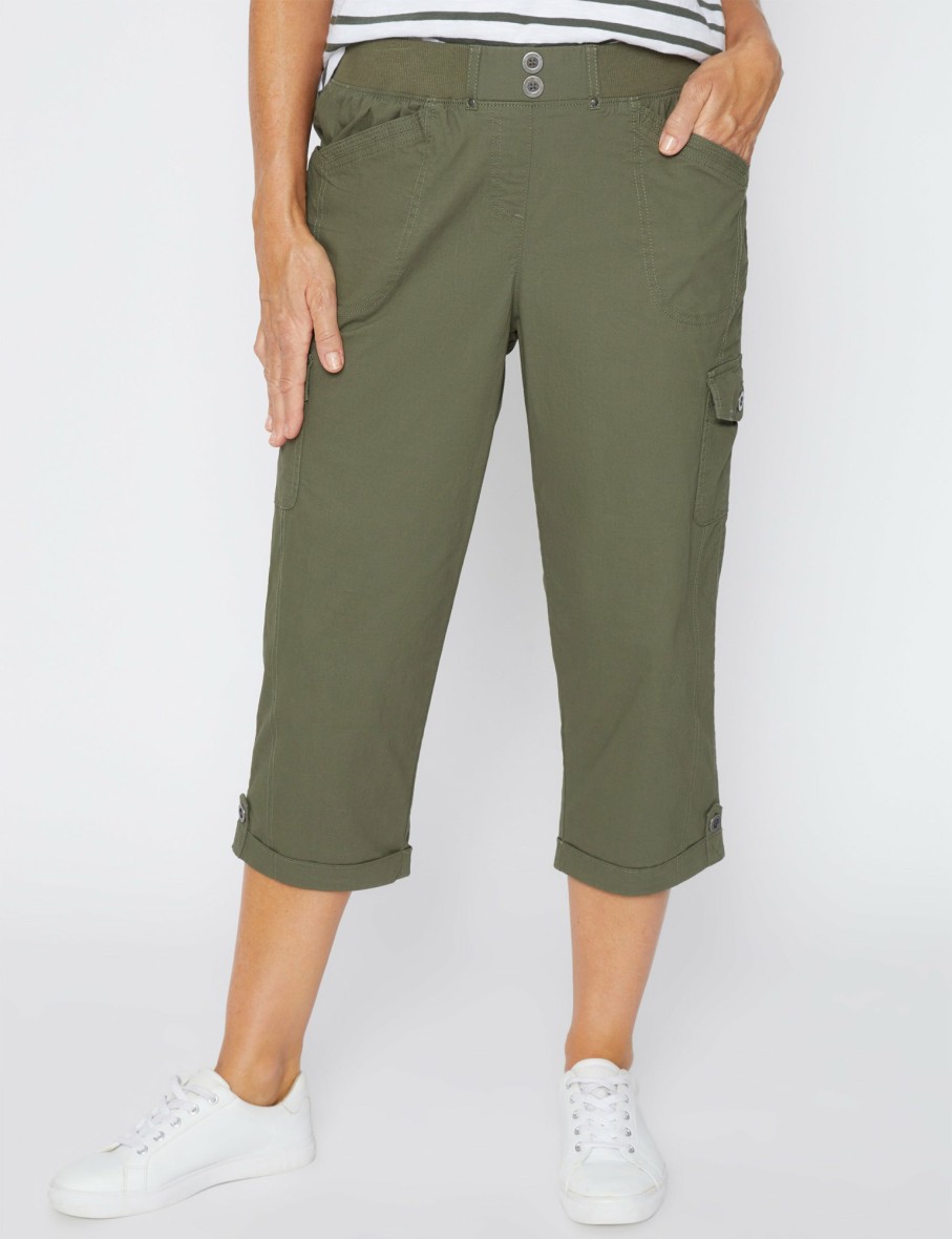 Women Millers Crops & Capris | Millers Crop Length Tab Hem Pull On Cargo Pant