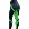 Women ICB Active Bottoms | Honeycomb Printed Yoga Pants - Black With Green