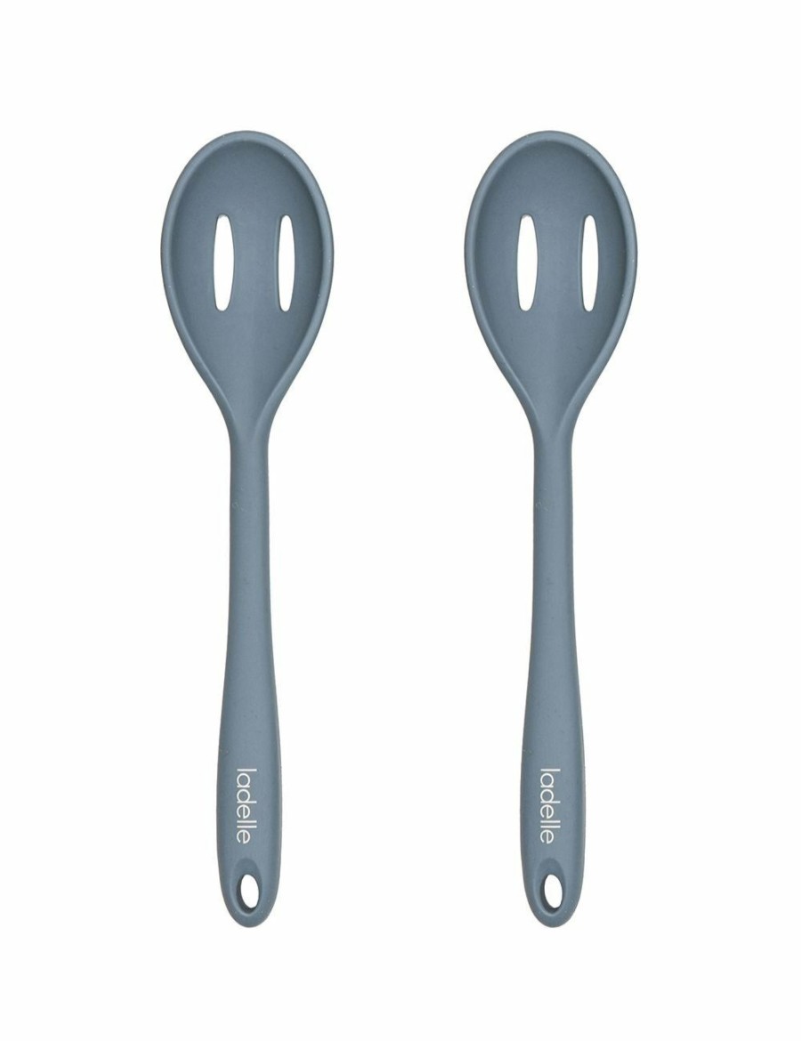 Home And Lifestyle LADELLE Cooking Utensils | 2X Ladelle Craft Blue Kitchenware Silicone Slotted Spoon Cooking/Serving Utensil