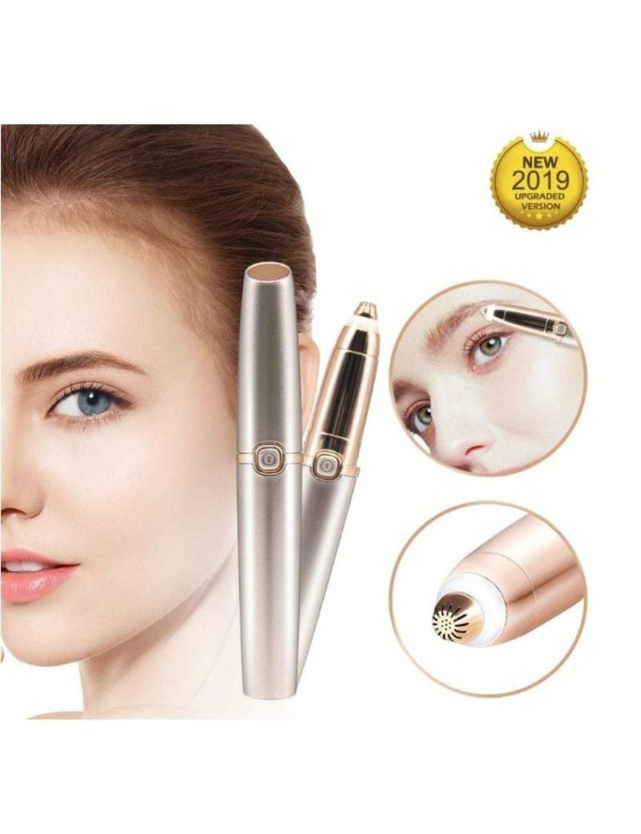 Beauty HOD Health & Home Hair Removal | Nose & Ear Hair Trimmers Electric Eyebrow Trimming Instrument Rechargeable Remover Painless-Precision Trimmer Razor Tool For Face Lips Facial Removal - Gold