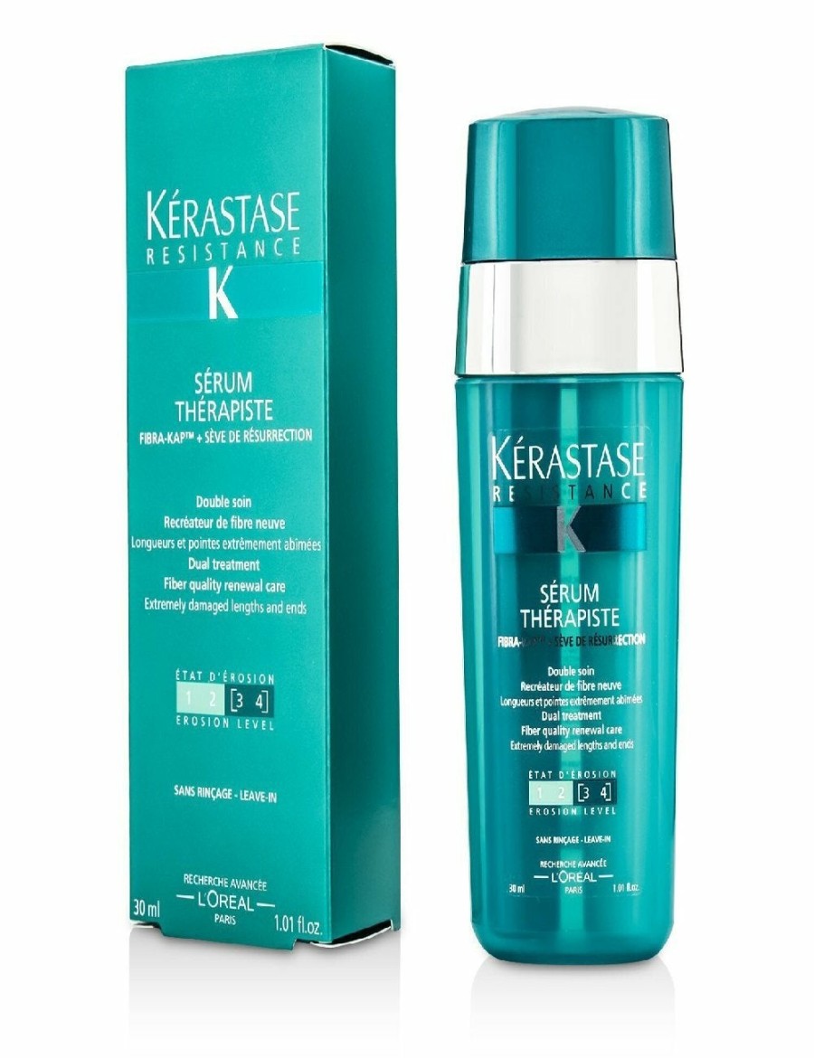 Beauty Kerastase Treatments | Kerastase Resistance Serum Therapiste Dual Treatment Fiber Quality Renewal Care (Extremely Damaged Lengths And Ends)